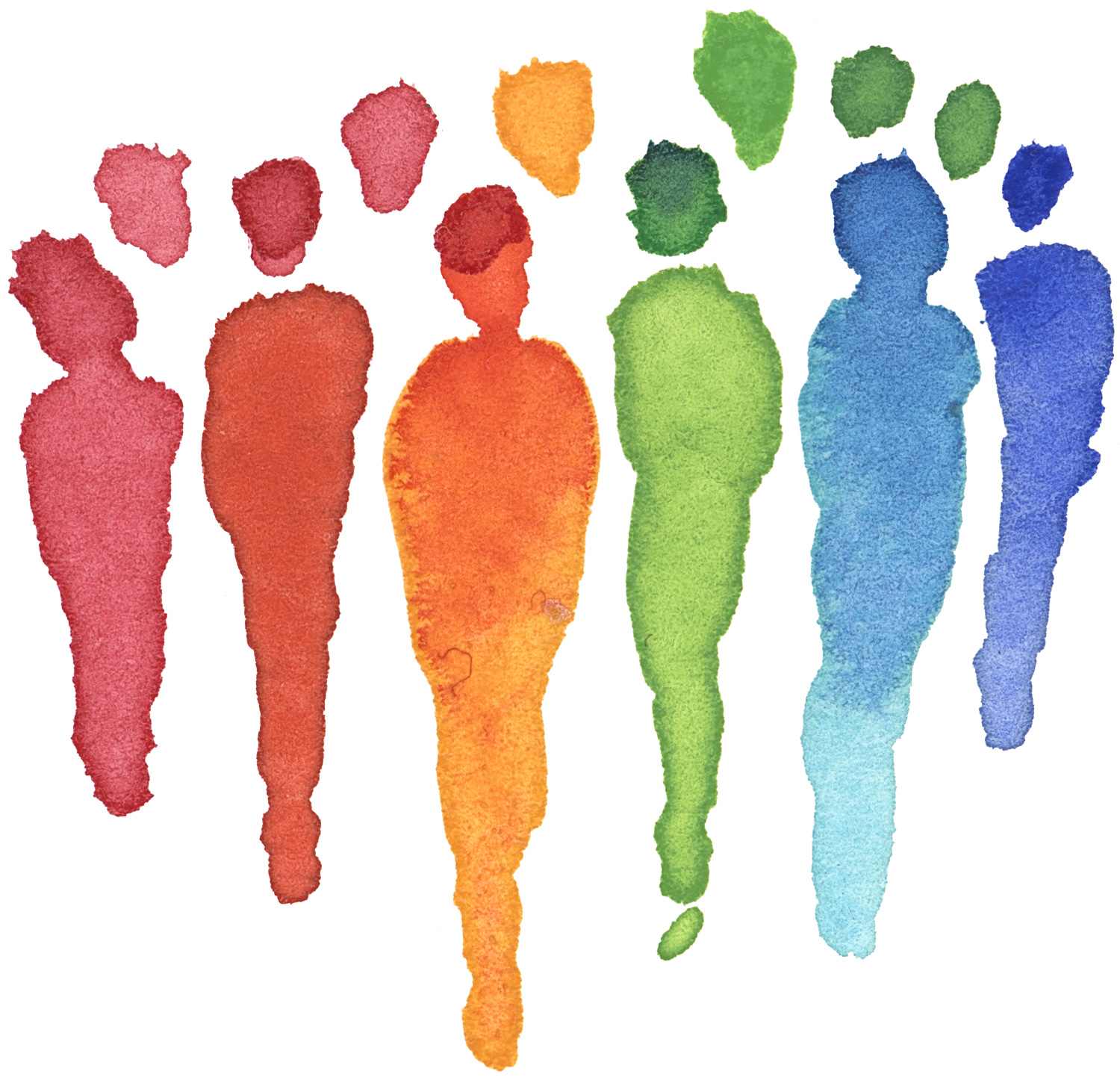 bunte stilisierte Menschengruppe